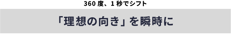 360度、1秒でシフト「理想の向き」を瞬時に